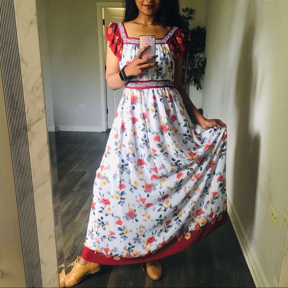 Max studio floral maxi dress small